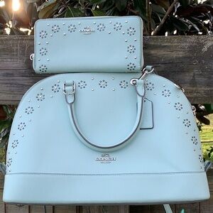 Coach Seaglass mint green Sierra Dome Bag Wallet